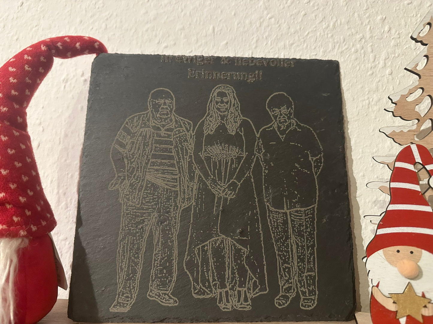 personalisierte Schieferplatte mit Gravur