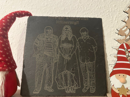 personalisierte Schieferplatte mit Gravur